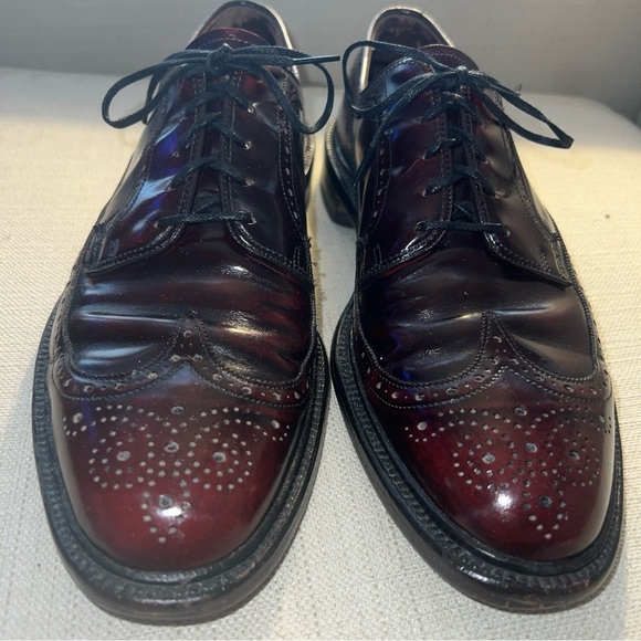 Wright Arch Preserver Shoes Burgundy Leather Wingtip Oxfords Men’s Size 10C main image 5